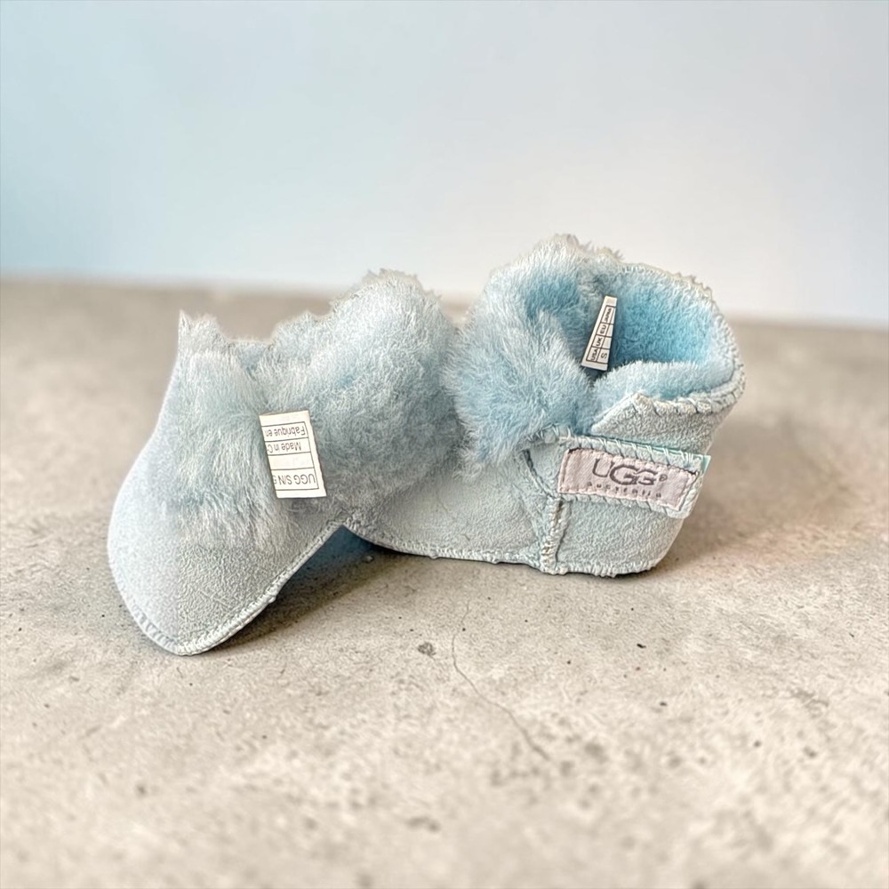 UGG Australia Baby Booties Light Blue Suede Sheepskin Erin Boots F3004F Size S